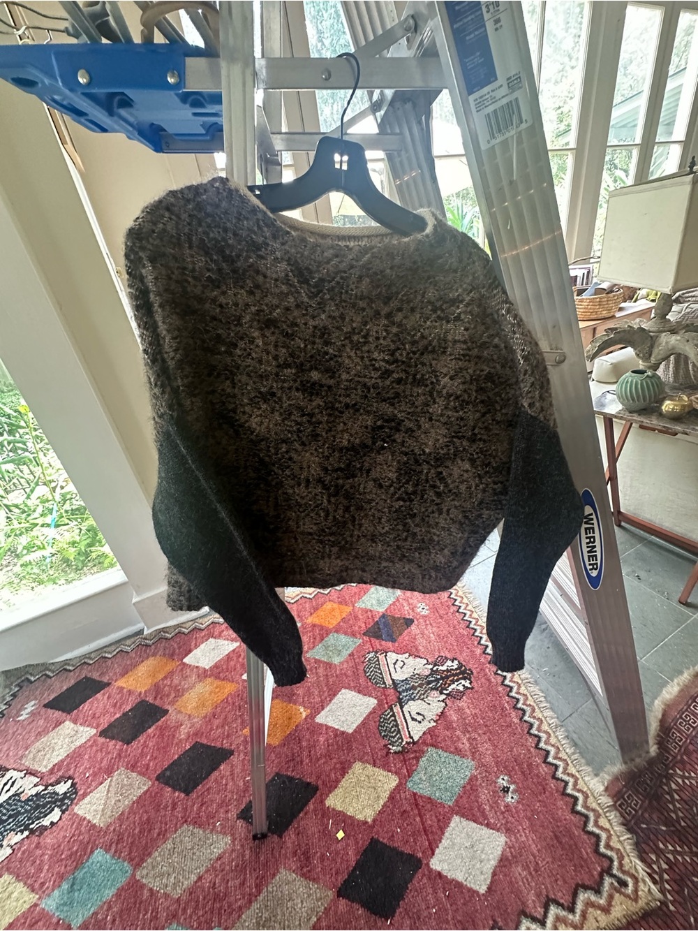 Women's Two-Tone Marled Crewneck Sweater - Gray and Black